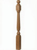F-4842 60" Fluted Ball Top Ohio Starting Newel Post - White Oak
