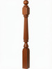 F-4842 60" Fluted Ball Top Ohio Starting Newel Post - American Cherry