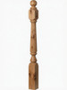 F-4842 60" Fluted Ball Top Ohio Starting Newel Post - Knotty Alder