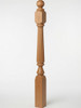 F-4842 60" Fluted Ball Top Ohio Starting Newel Post - Alder