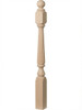 R-4840 48" Reeded Ball Top Ohio Starting Newel Post - Beech
