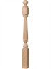 R-4842 60" Reeded Ball Top Ohio Starting Newel Post - Red Oak