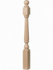 R-4842 60" Reeded Ball Top Ohio Starting Newel Post - Hard Maple