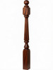 R-4842 60" Reeded Ball Top Ohio Starting Newel Post - Brazilian Cherry