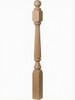 R-4842 60" Reeded Ball Top Ohio Starting Newel Post - Yellow Pine