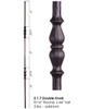 HF2.1.7 Double Knob Tuscan Baluster Round Iron Baluster