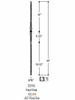 2996-LT Lite Flower and Arrows Hammered Tubular Steel Mediterranean Stair Baluster Dimensional Information