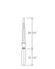 A3013F Fluted 44" Stabilizer Newel Post dimensional information