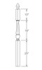 A3045F Fluted 56" Starting Newel Post Dimensional Information