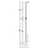 SP-9006TB Satin Black Single Knuckle Tubular Steel Baluster Dimensional Information