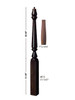 F-4815 60" Fluted Pin Top Ohio Landing Newel Post - Dimensional information