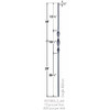 9011RS Double Ribbon Tubular Steel Baluster Dimensional Information