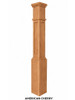 MFP-4091 Actual Flat Panel Mission-Style Box Newel Post, American Cherry