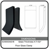 E2000350/B Nero Chameleon Floor Glass Clamp for Glass Thickness 4 7/32", Data Sheet