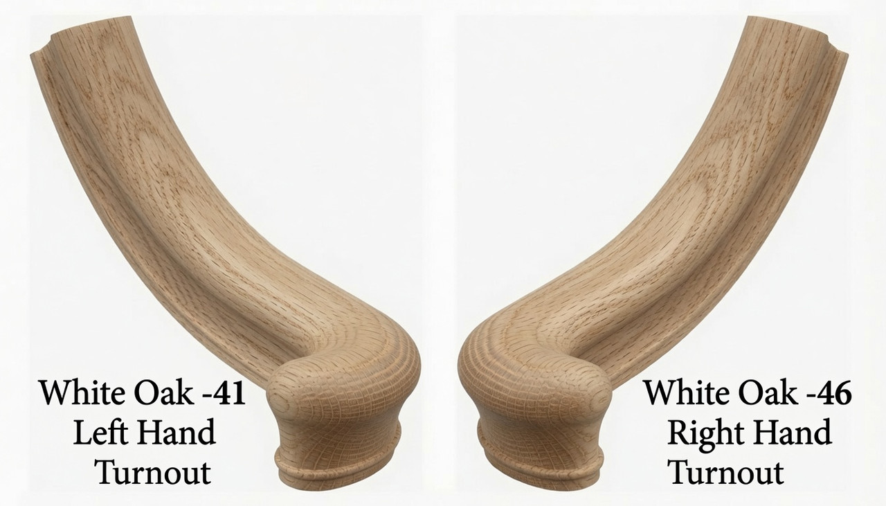 7041 Left Hand or 7046 Right Hand Small Turnout - White Oak