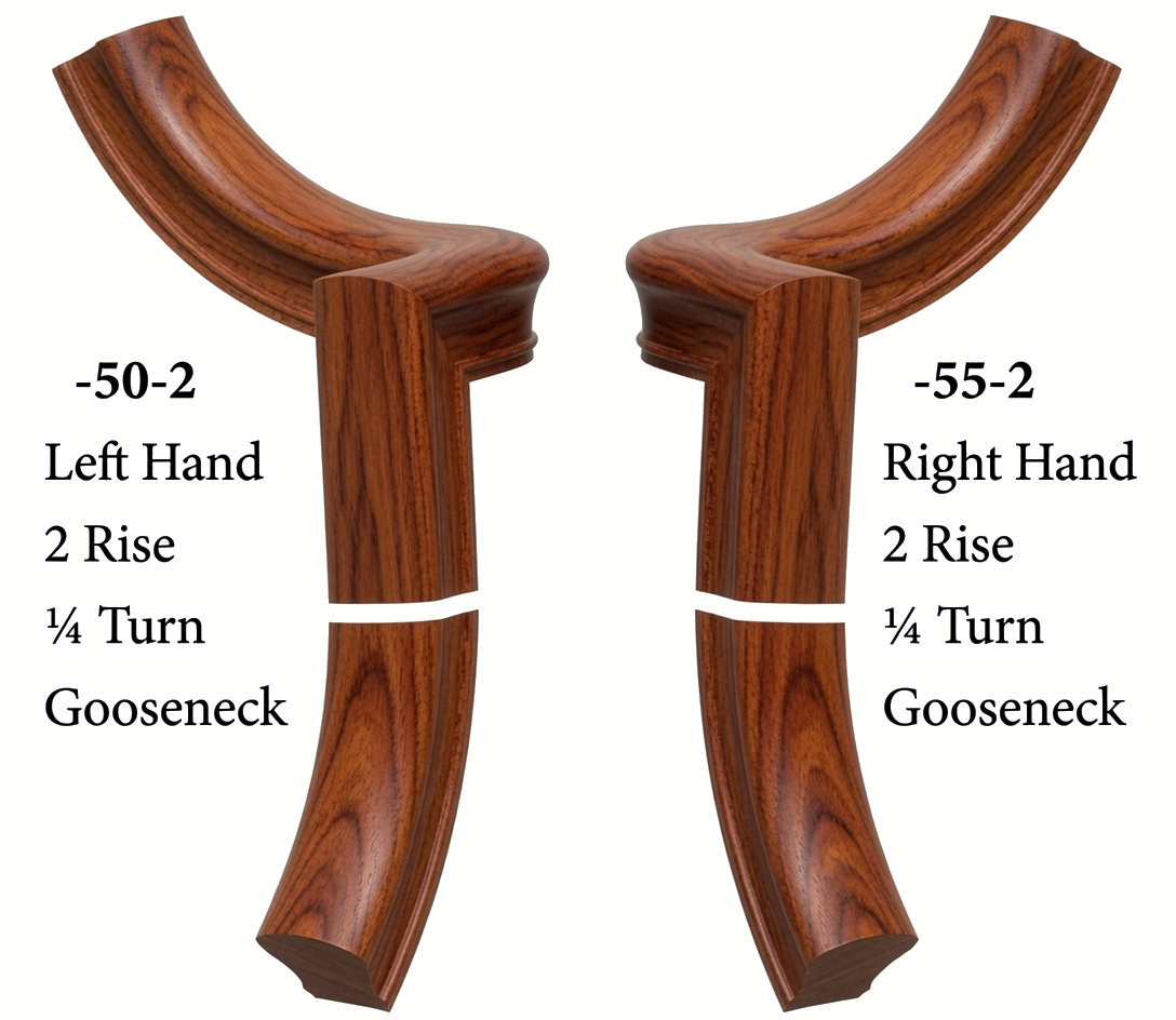 7050 or 7055 2-Rise Quarter-Turn Gooseneck - Brazilian Cherry