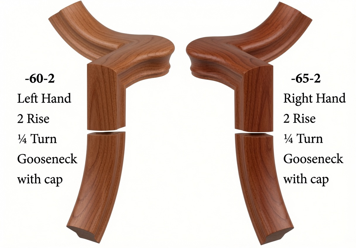 7060 Left Hand or 7065 Right Hand Goosenecks with Quarter-turn Caps - American Cherry