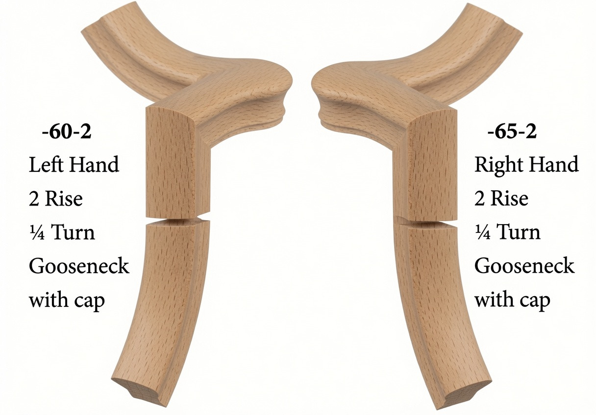 7060 Left Hand or 7065 Right Hand Goosenecks with Quarter-turn Caps - Beech