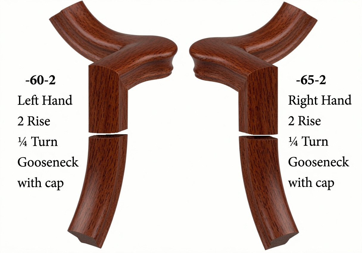 7060 Left Hand or 7065 Right Hand Goosenecks with Quarter-turn Caps - Brazilian Cherry