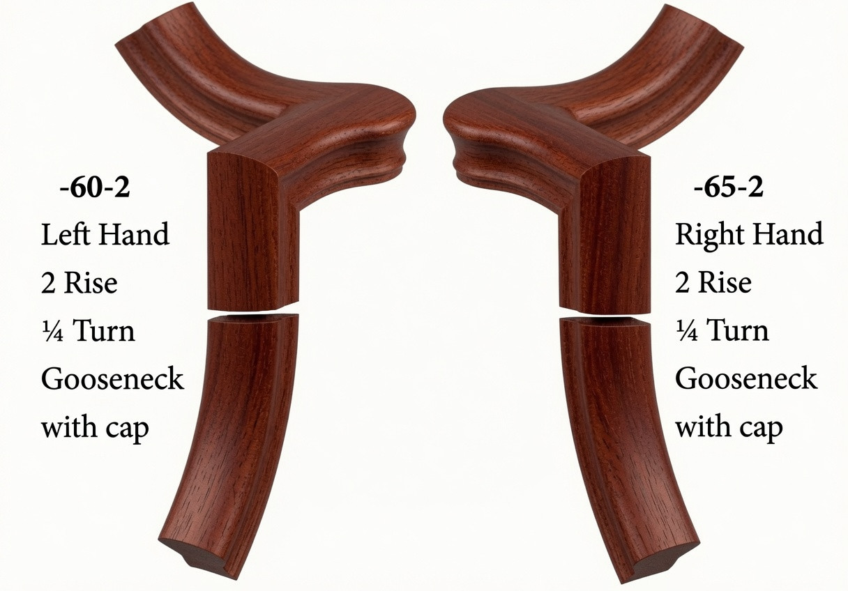 7060 Left Hand or 7065 Right Hand Goosenecks with Quarter-turn Caps - Mahogany