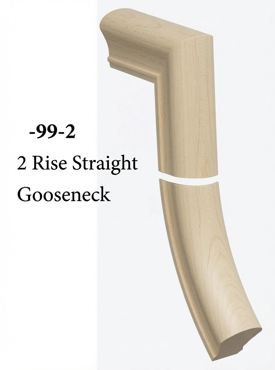 7099-2 2 Rise Gooseneck, No Cap - Poplar