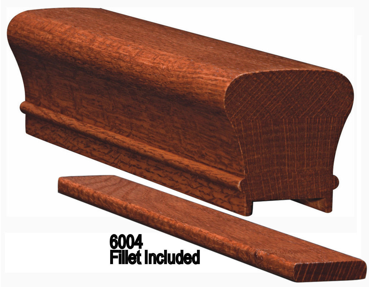 6010P Plowed Colonial Handrail, Soft Maple or Ash