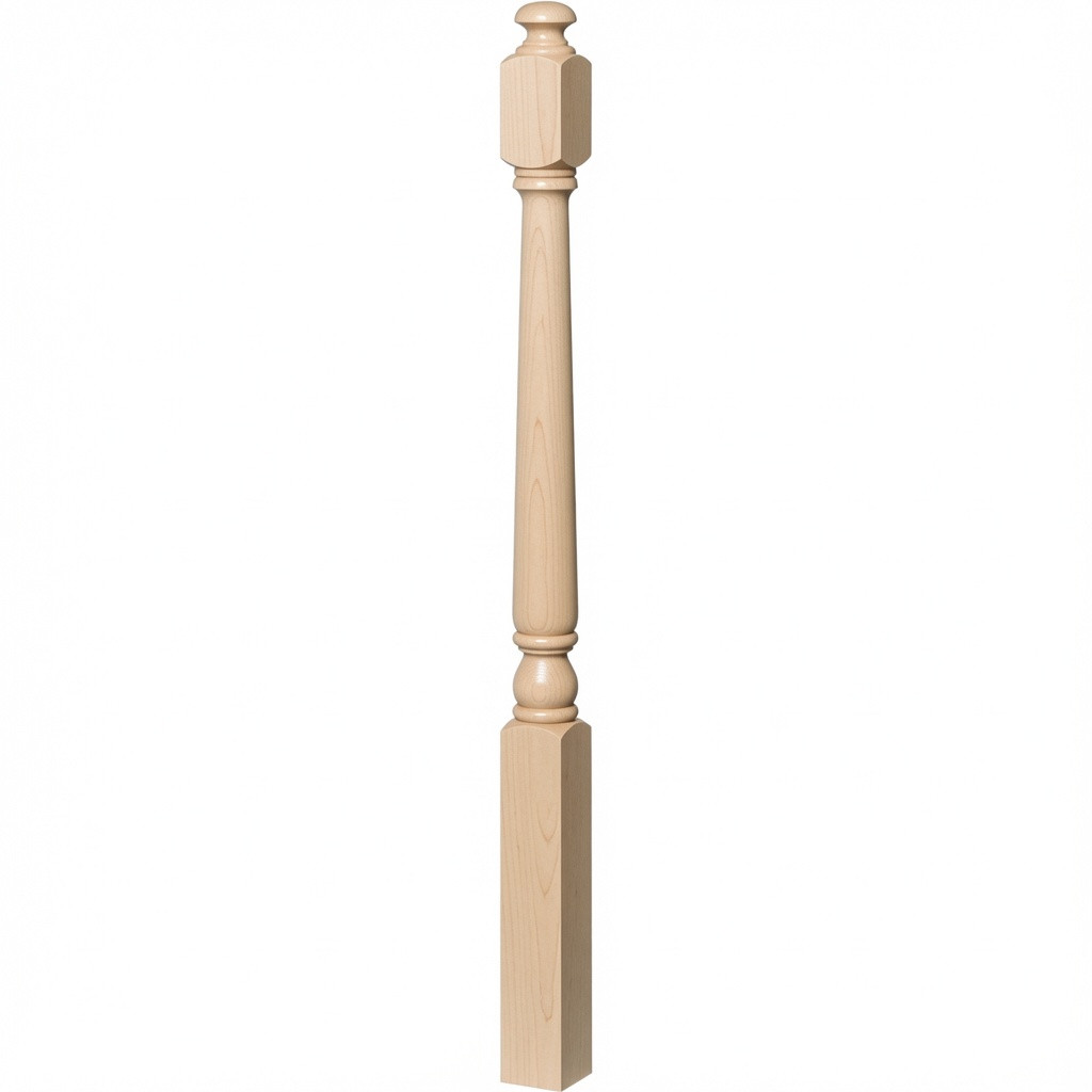 4042A Colonial Starting Newel Post, Hard Maple