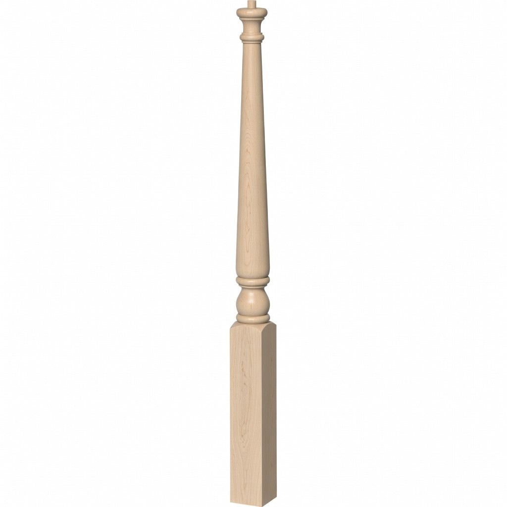 4010 Colonial Pin Top Starting Newel Post in Hard Maple