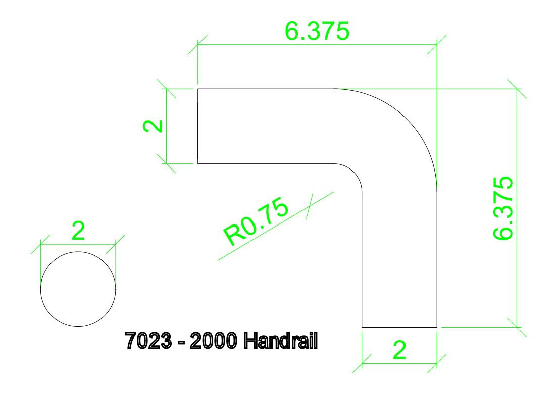 7023 CADD for 2" 2000 Handrail