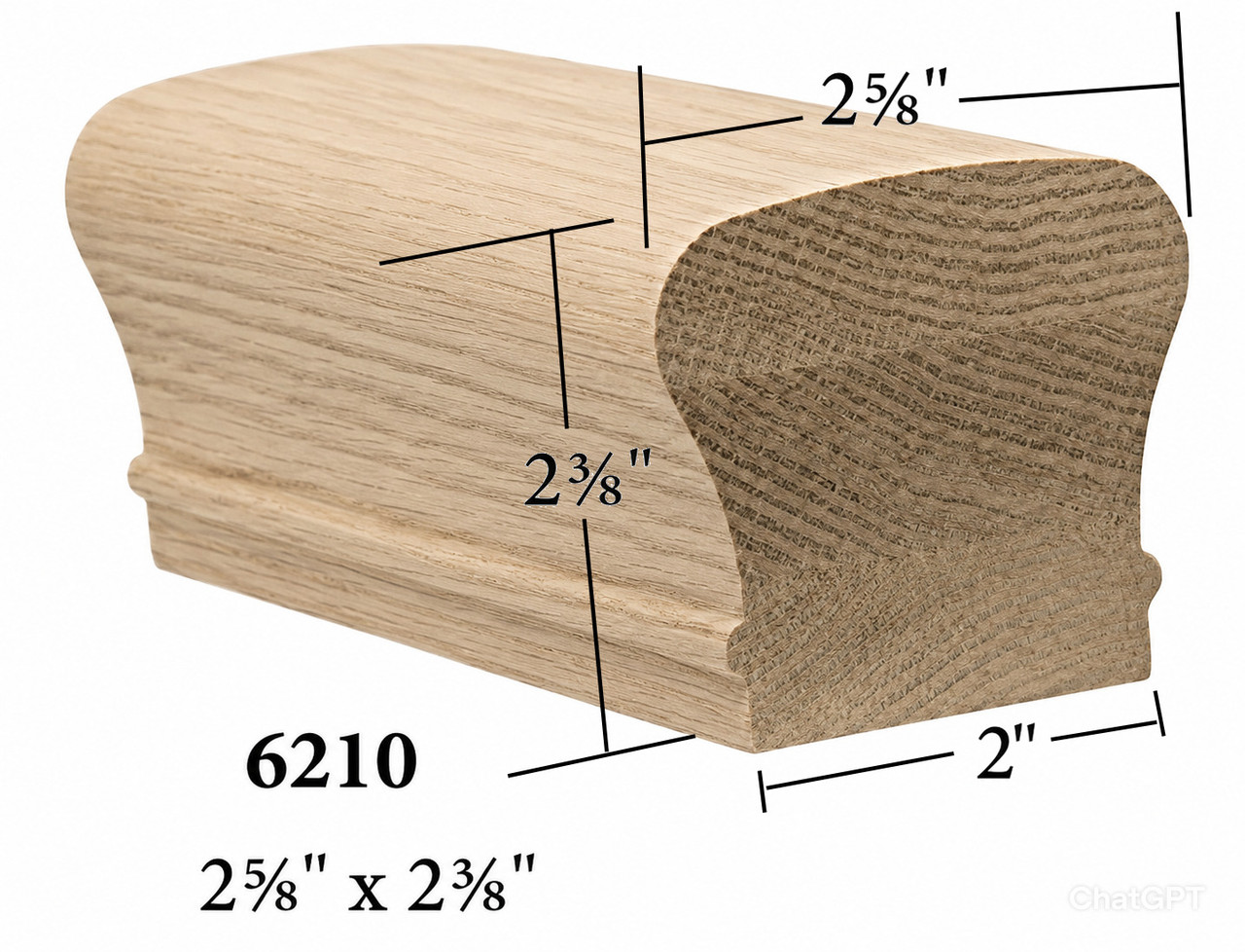 6210 Brazilian Cherry Colonial Handrail