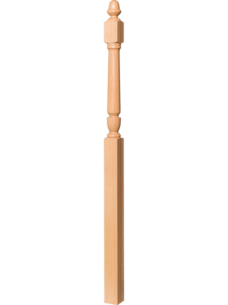 F-3048 Fluted Acorn Top Landing Newel Post (Plain Version Illustrated)