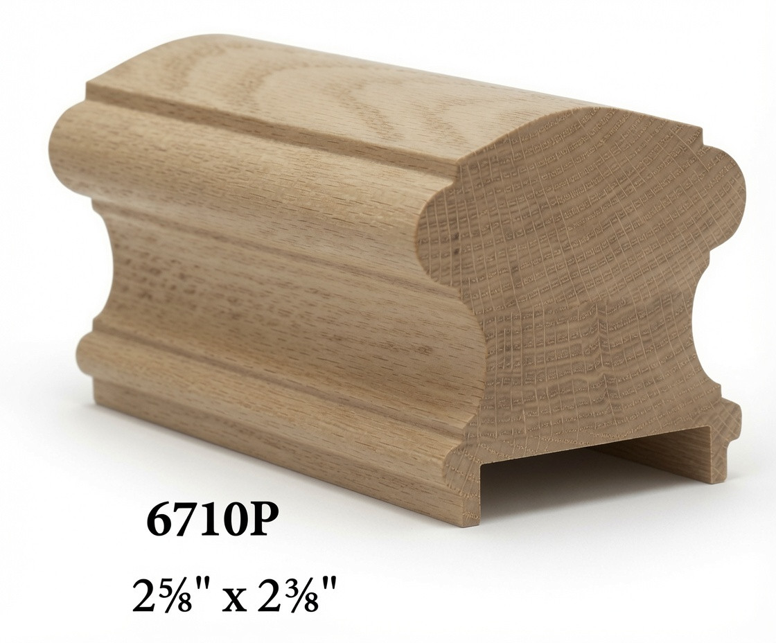 6710P White Oak Plowed Handrail
