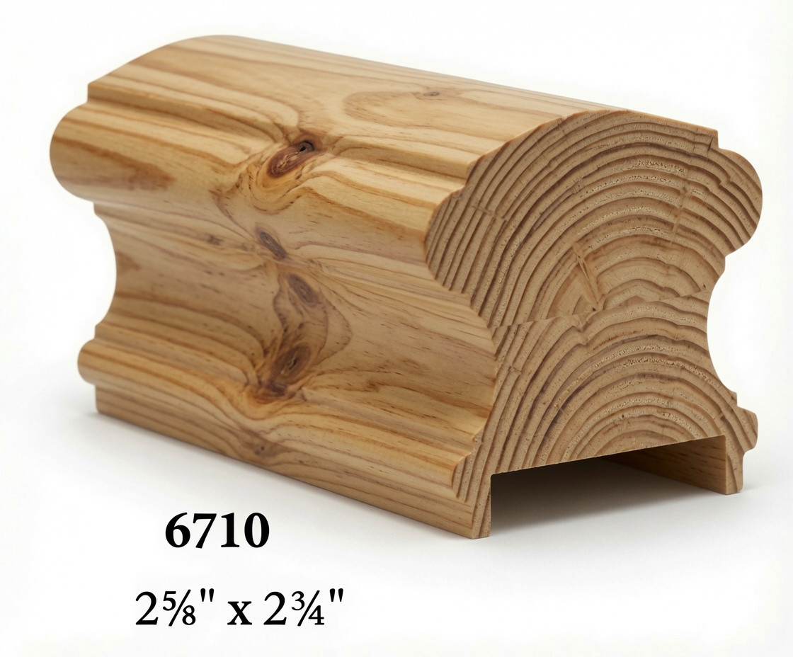 6710P Pine Plowed Handrail