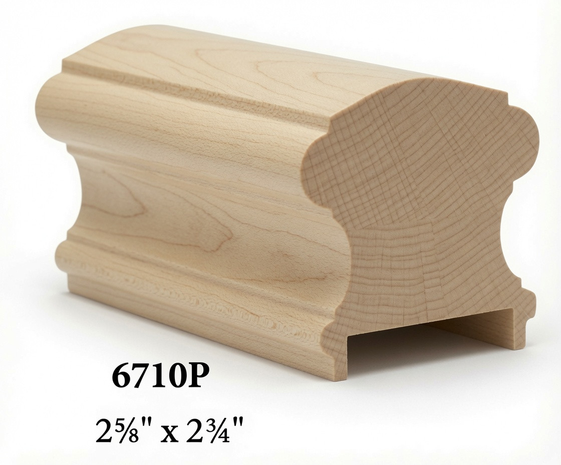 6710P Hard Maple Plowed Handrail