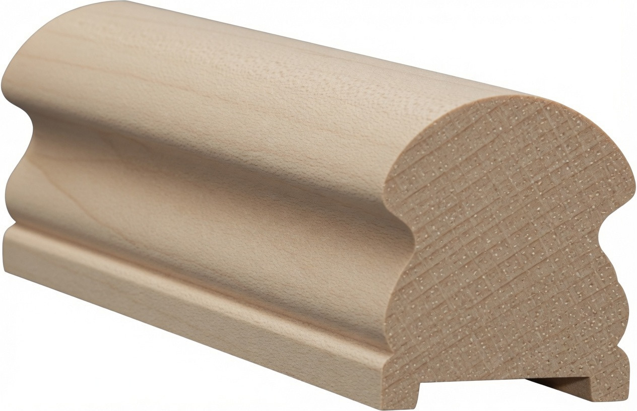6519P Hard Maple Plowed Handrail