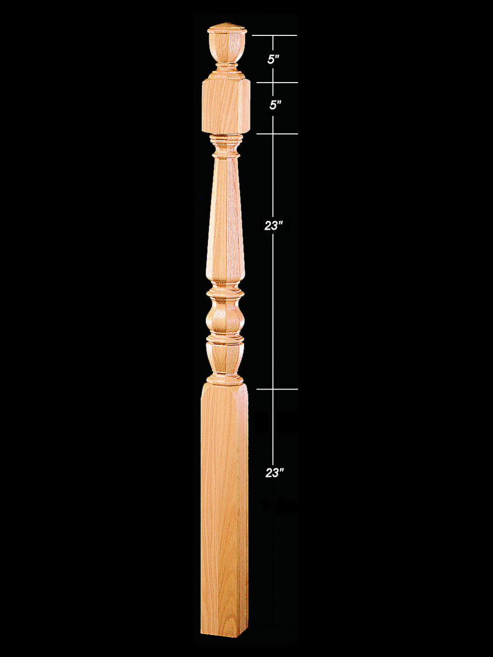 4842 56" Pin Top Octagonal Universal 1800s Newel Post