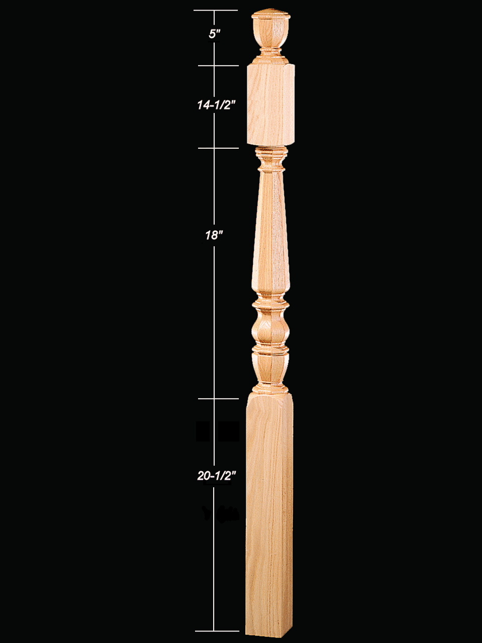 4866 58" Pin Top Octagonal Intermediate 1800s Newel Post