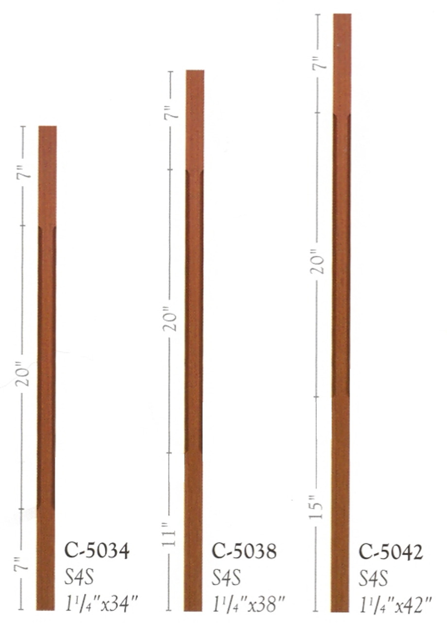 C-5038 Chamfered Contemporary S4S Baluster Set