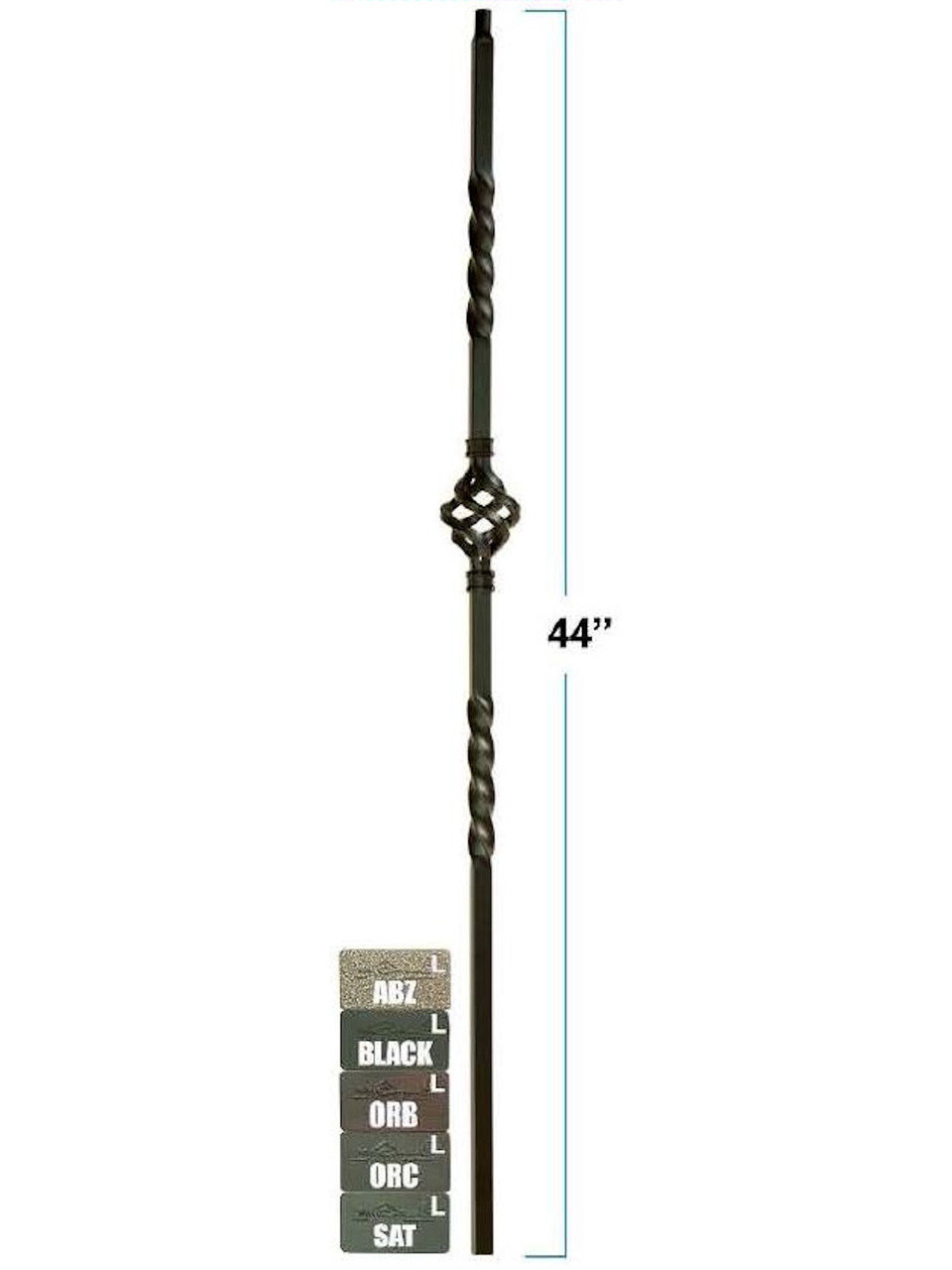 2852 Mega Single Basket Tubular Steel Baluster, 19mm, 3/4-inch