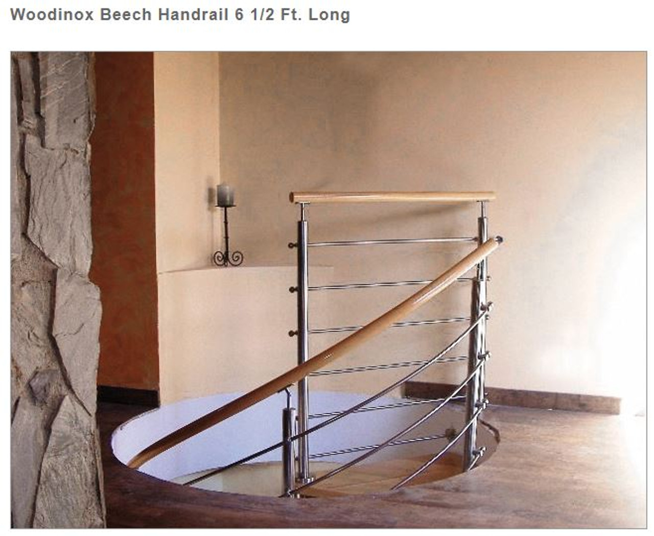 E690 Woodinox Beech Handrail 6 1/2 Ft. Long