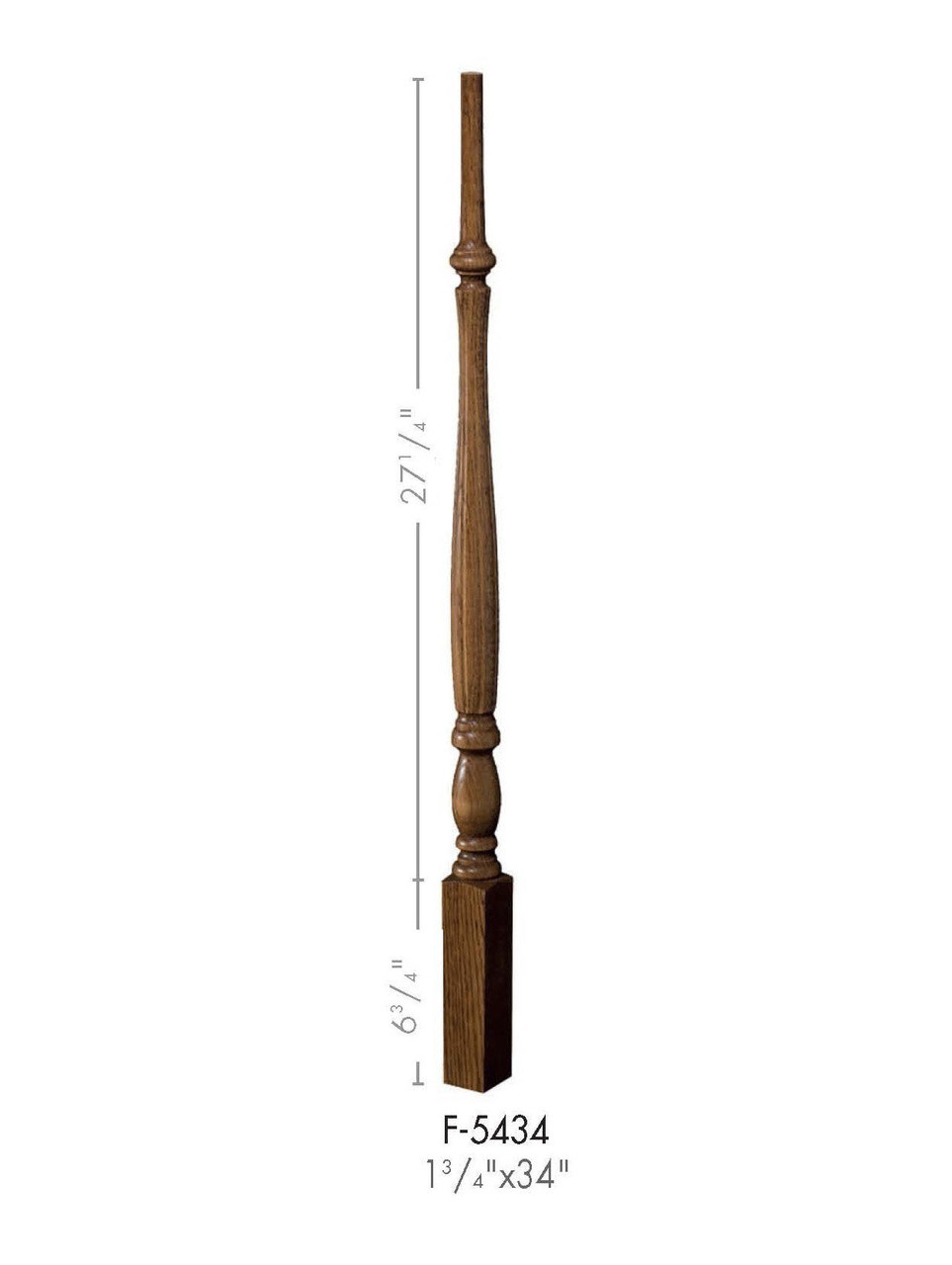 F-5434 34-inch Fluted Country Classic Baluster