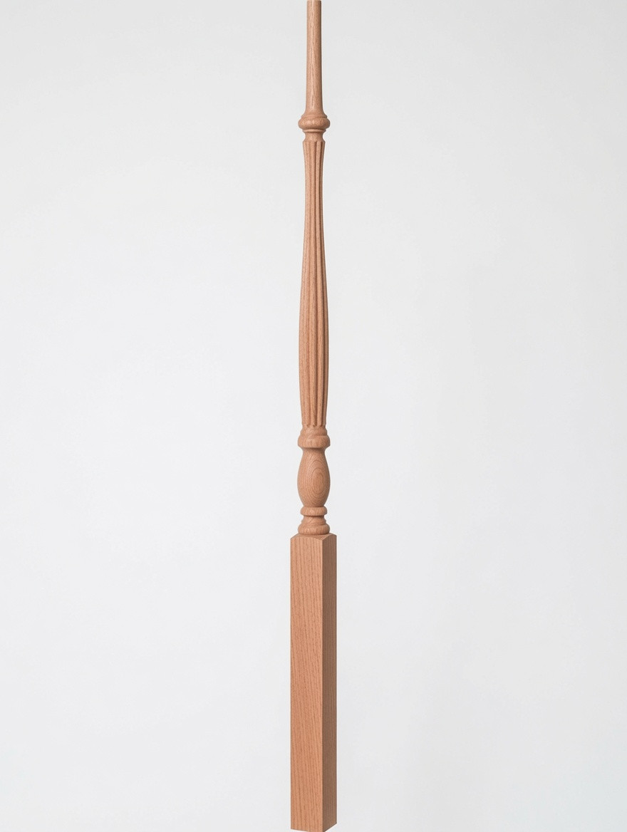 R-5434 34-inch Reeded Country Classic Baluster Plain - Red Oak