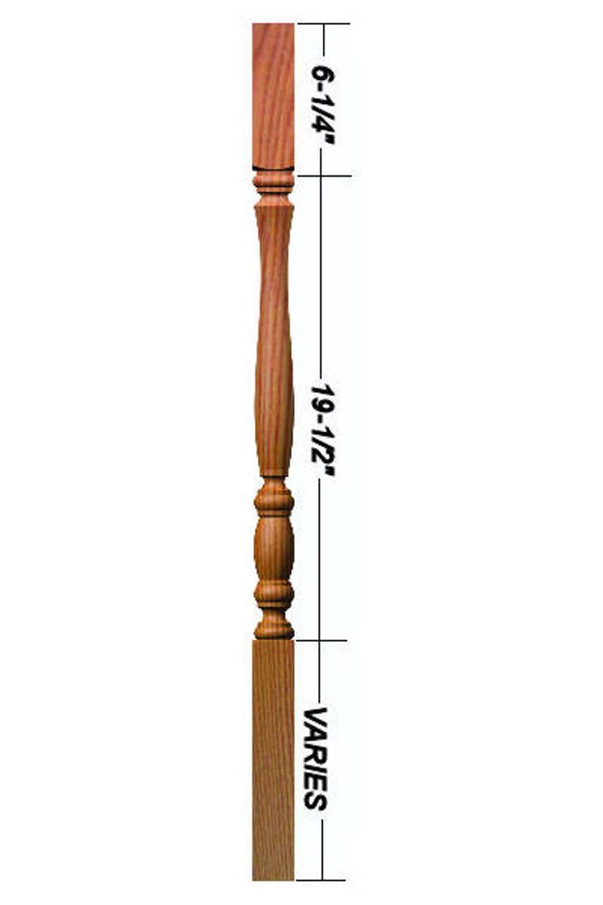 2300 36" Utah Classic Square Top Baluster Dimensional Information