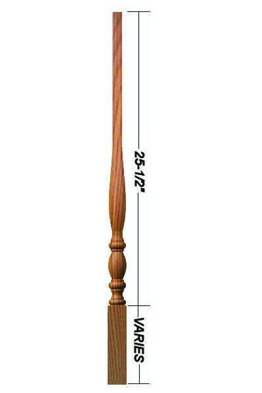 F-5311A Fluted 42" Utah Classic Pin Top Baluster (Plain Version Illustrated)