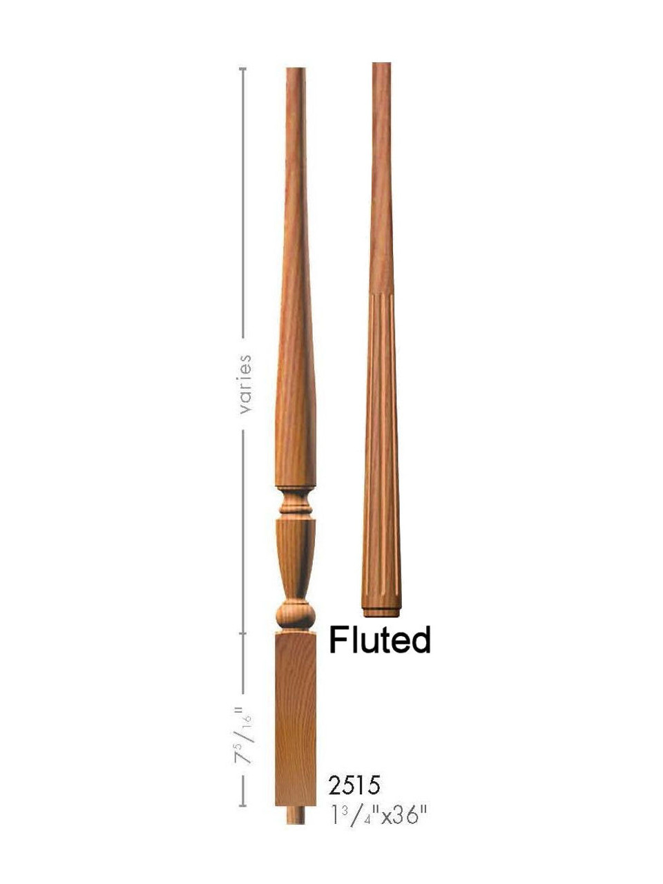 F-2515 36" Fluted Georgia Baluster