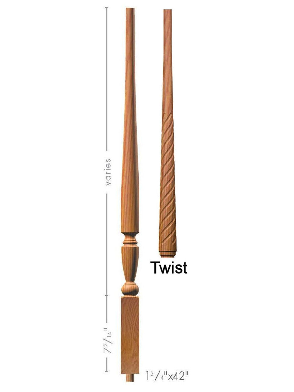 T-2515 42" Twist Georgia Baluster