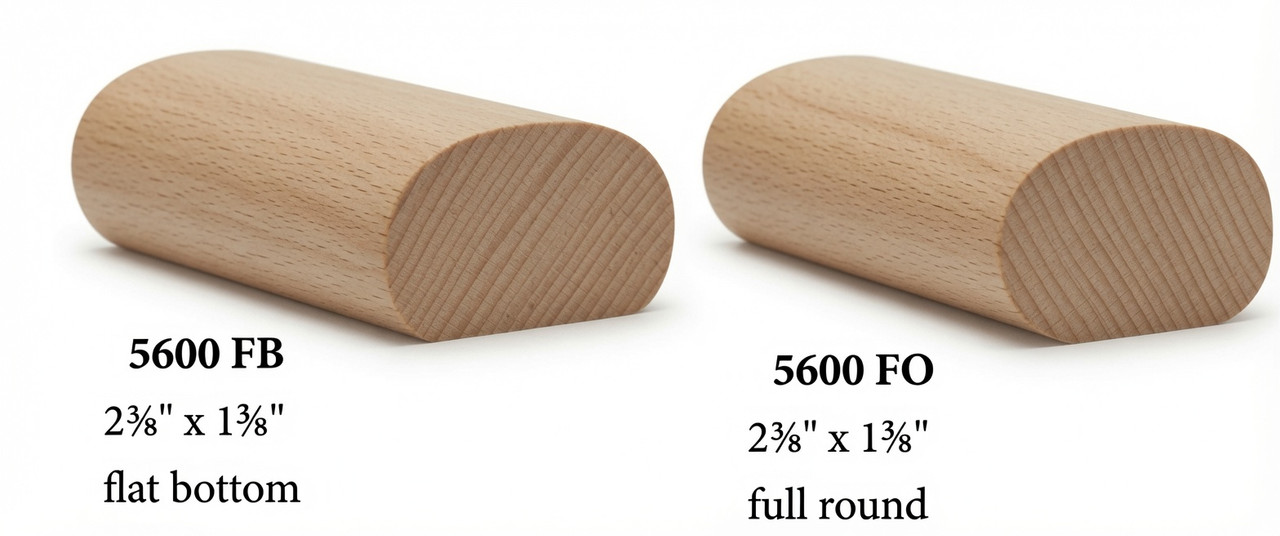 5600 Full Oval Handrai, or Oval with Flat Bottom - Beech