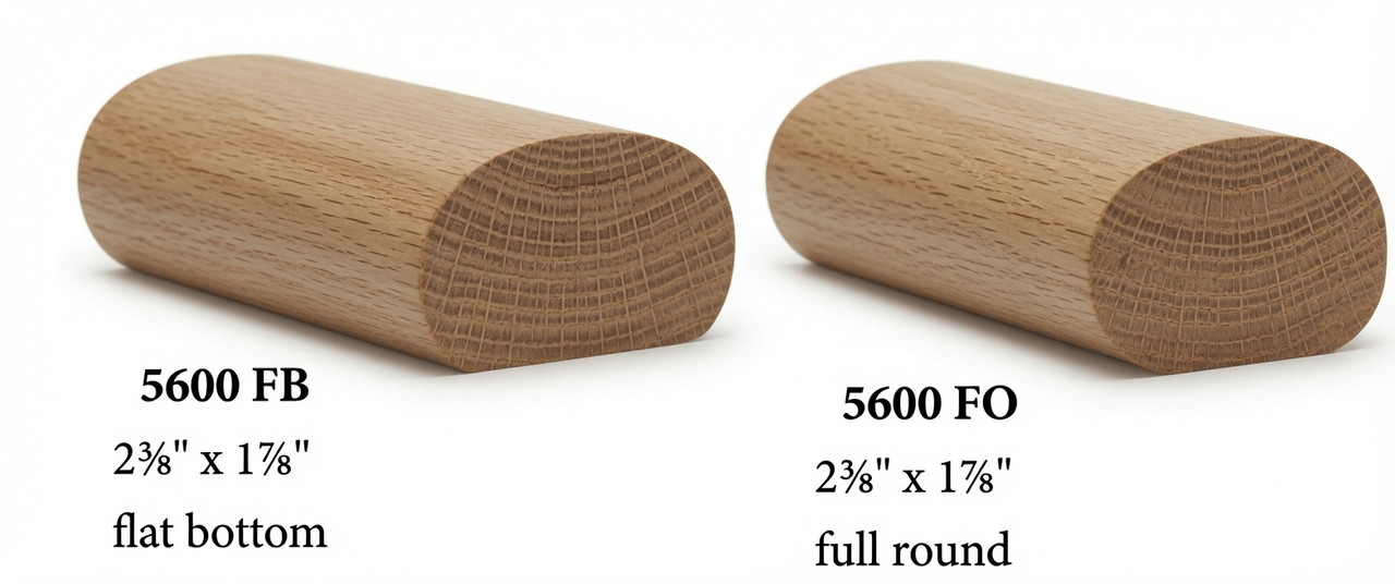 5600 Full Oval Handrai, or Oval with Flat Bottom - White Oak