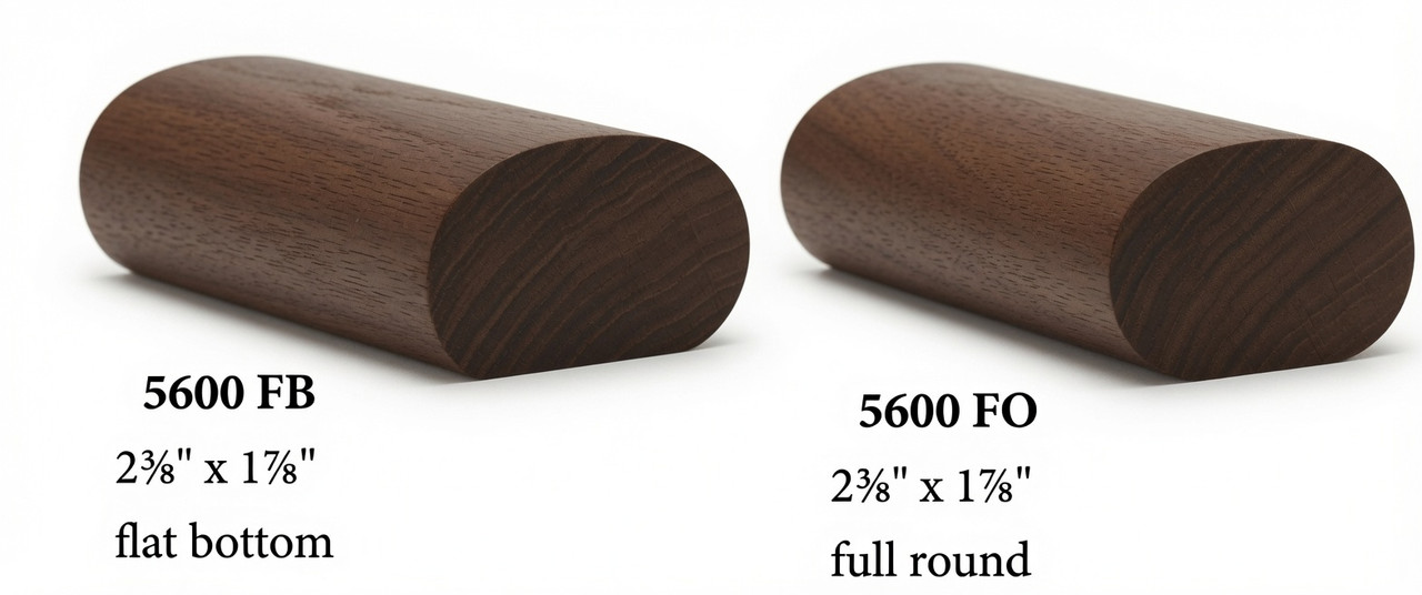 5600 Full Oval Handrai, or Oval with Flat Bottom - Walnut