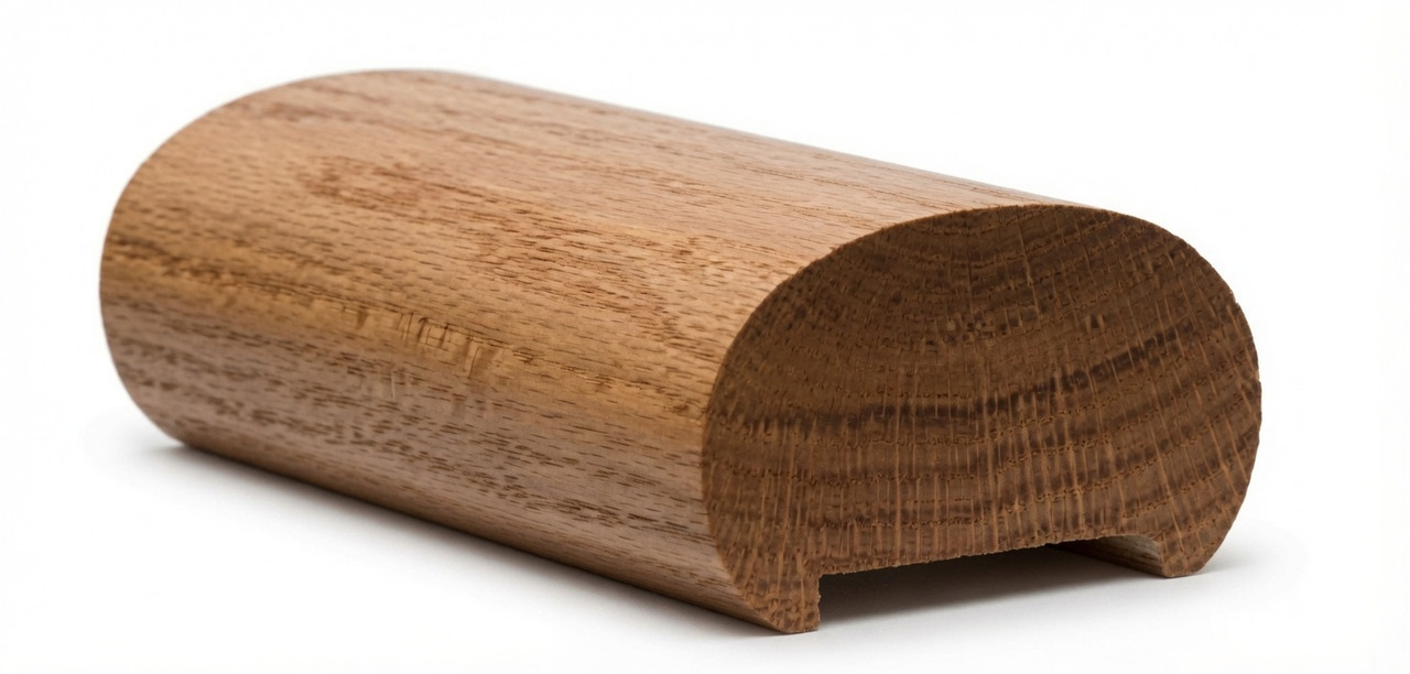 5600P Plowed Red Oak Oval Handrail - Red Oak
